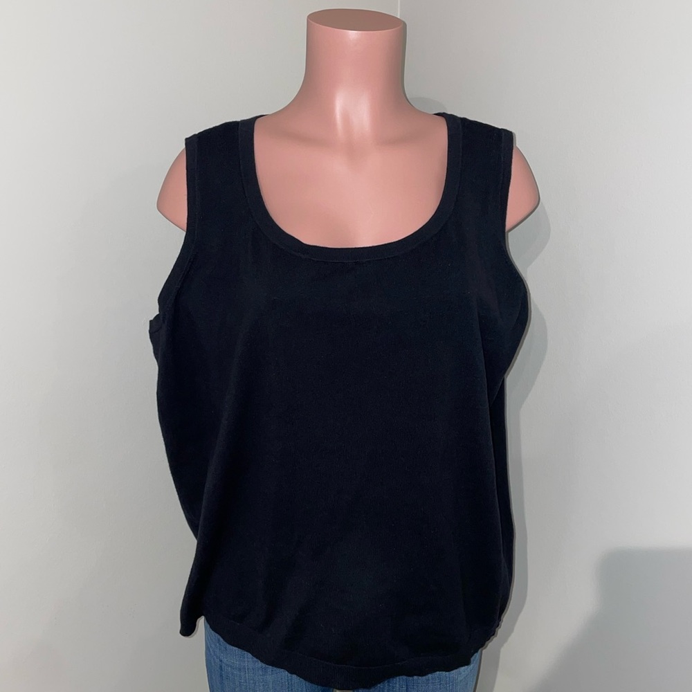 Talbots Black Sleeveless Sweater Top 2X